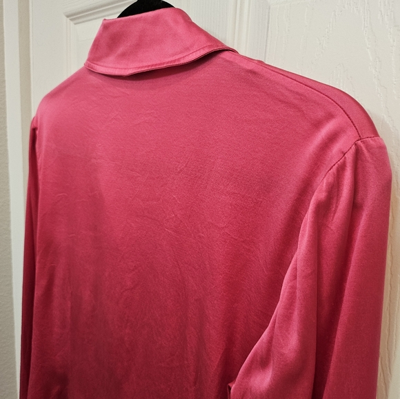 St. John Pink Silk Button Down Longsleeve Shirt - Picture 10 of 13